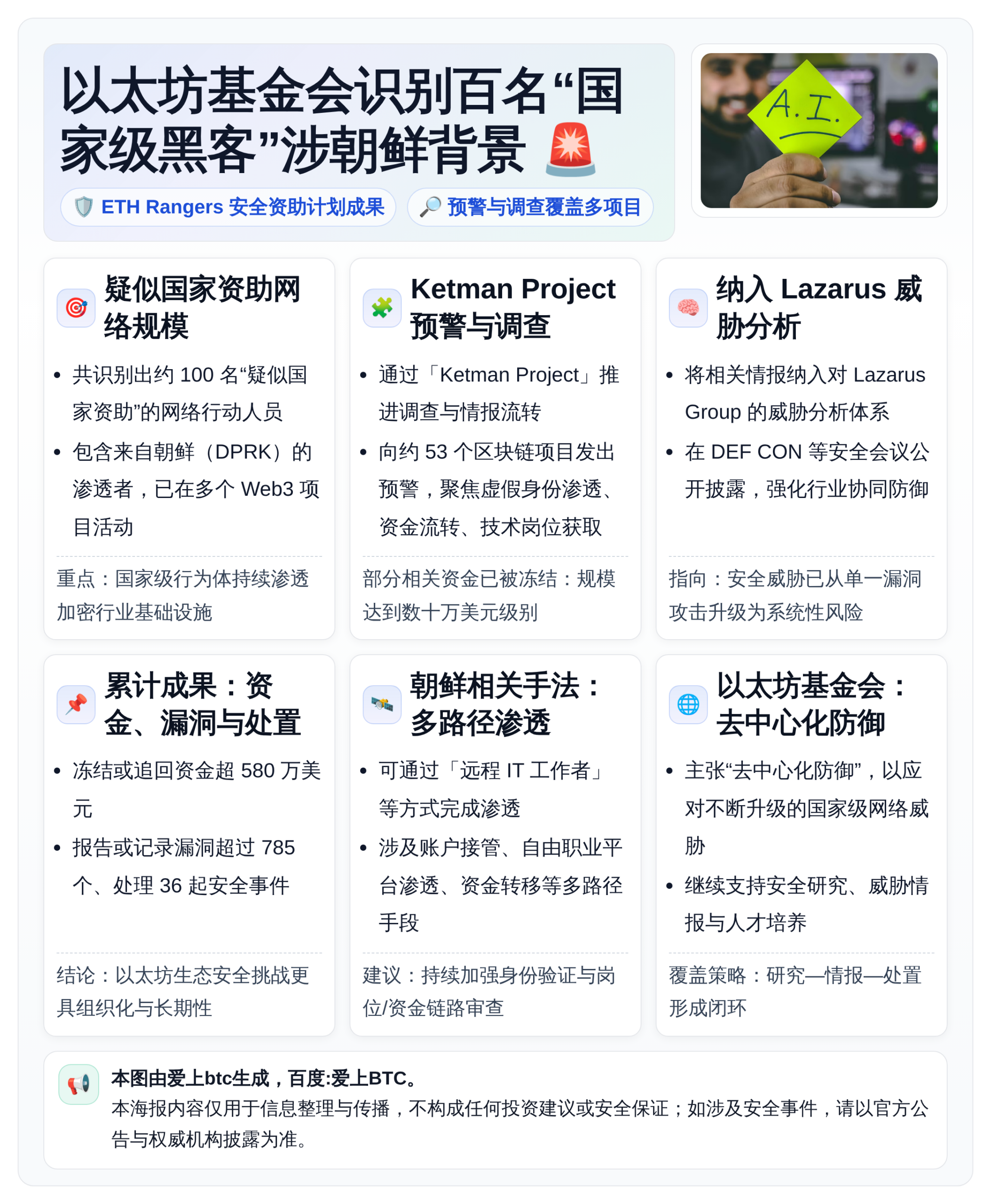以太坊基金会识别百名“国家级黑客”涉朝鲜背景