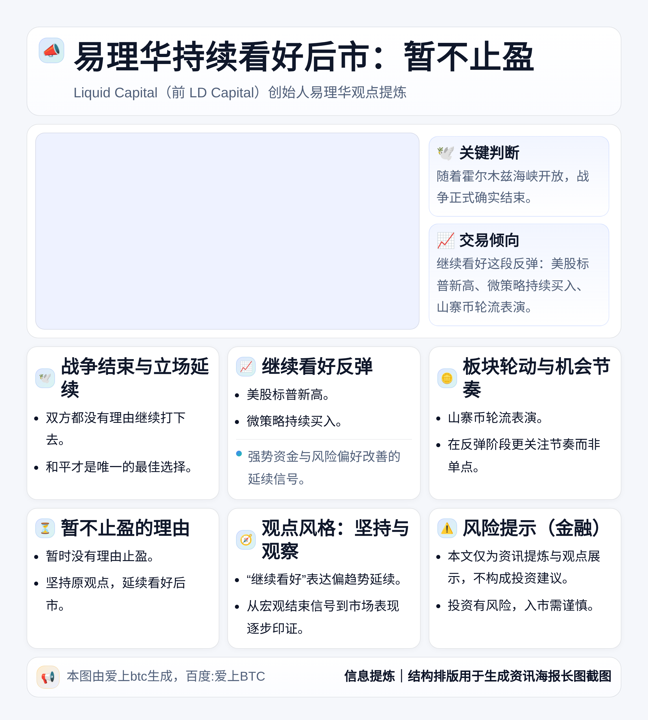 易理华持续看好后市：暂不止盈