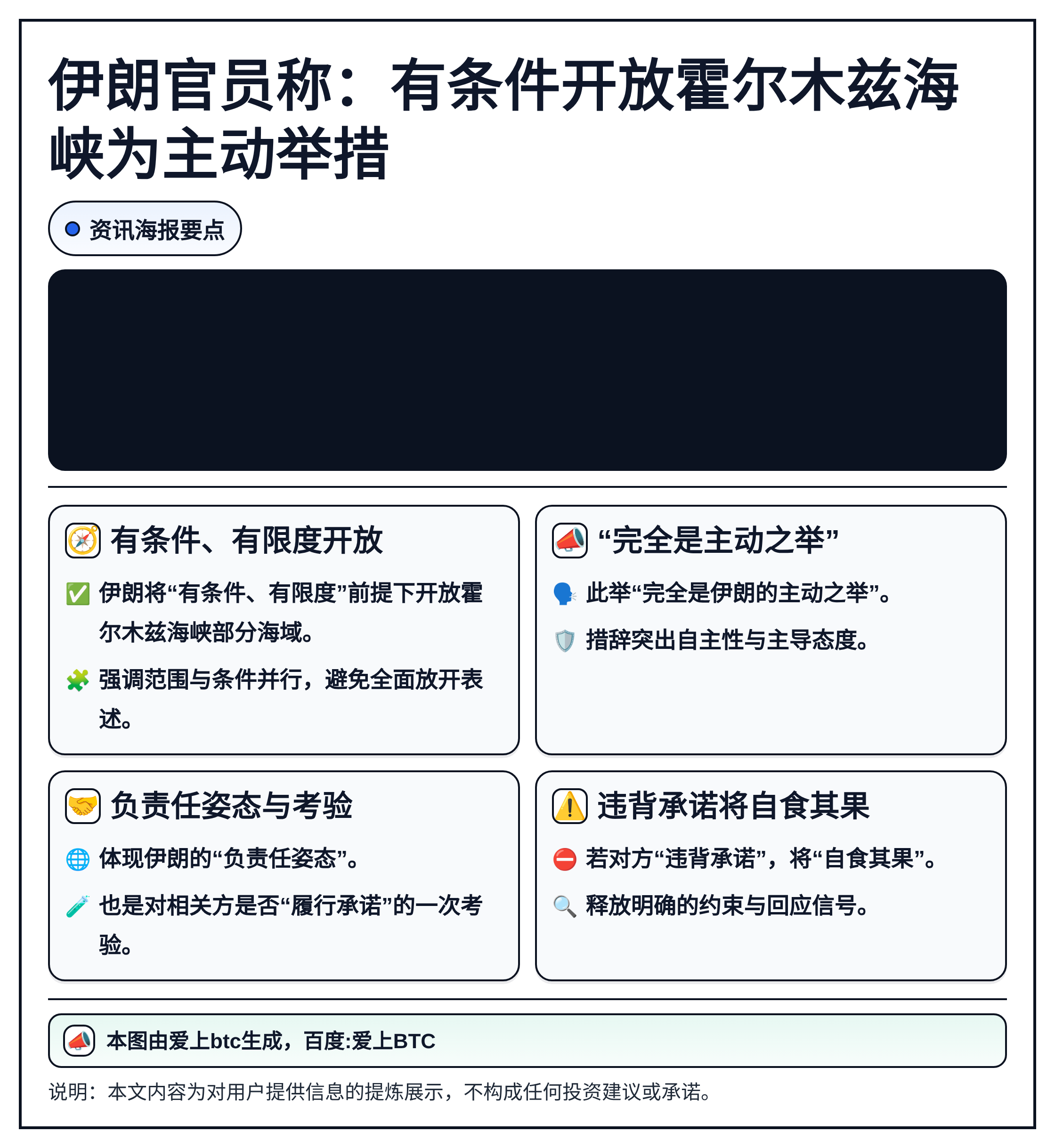 伊朗官员称：有条件开放霍尔木兹海峡为主动举措