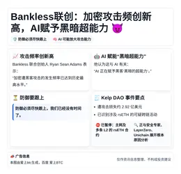 Bankless联创：加密攻击频创新高，AI赋予黑暗超能力