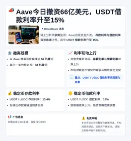 Aave今日撤资66亿美元，USDT借款利率升至15%