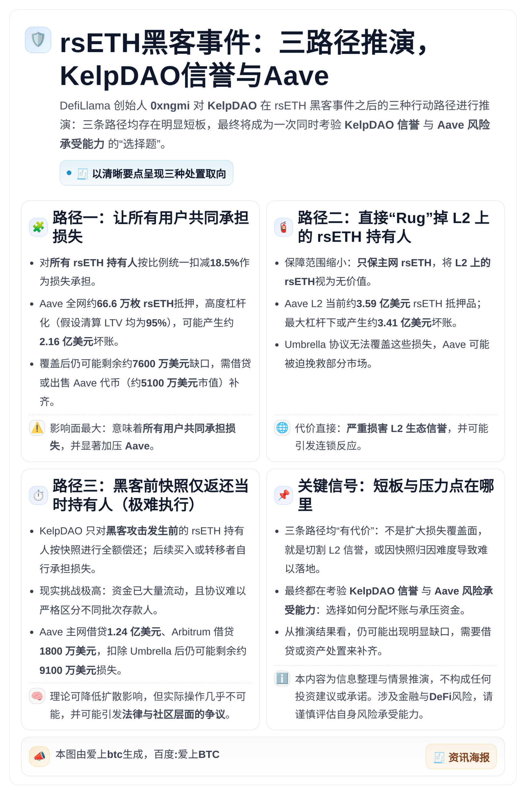 rsETH黑客事件：三路径推演，KelpDAO信誉与Aave