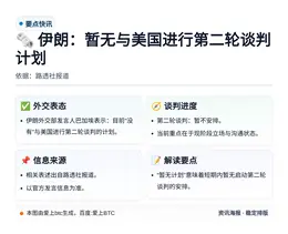 伊朗：暂无与美国进行第二轮谈判计划