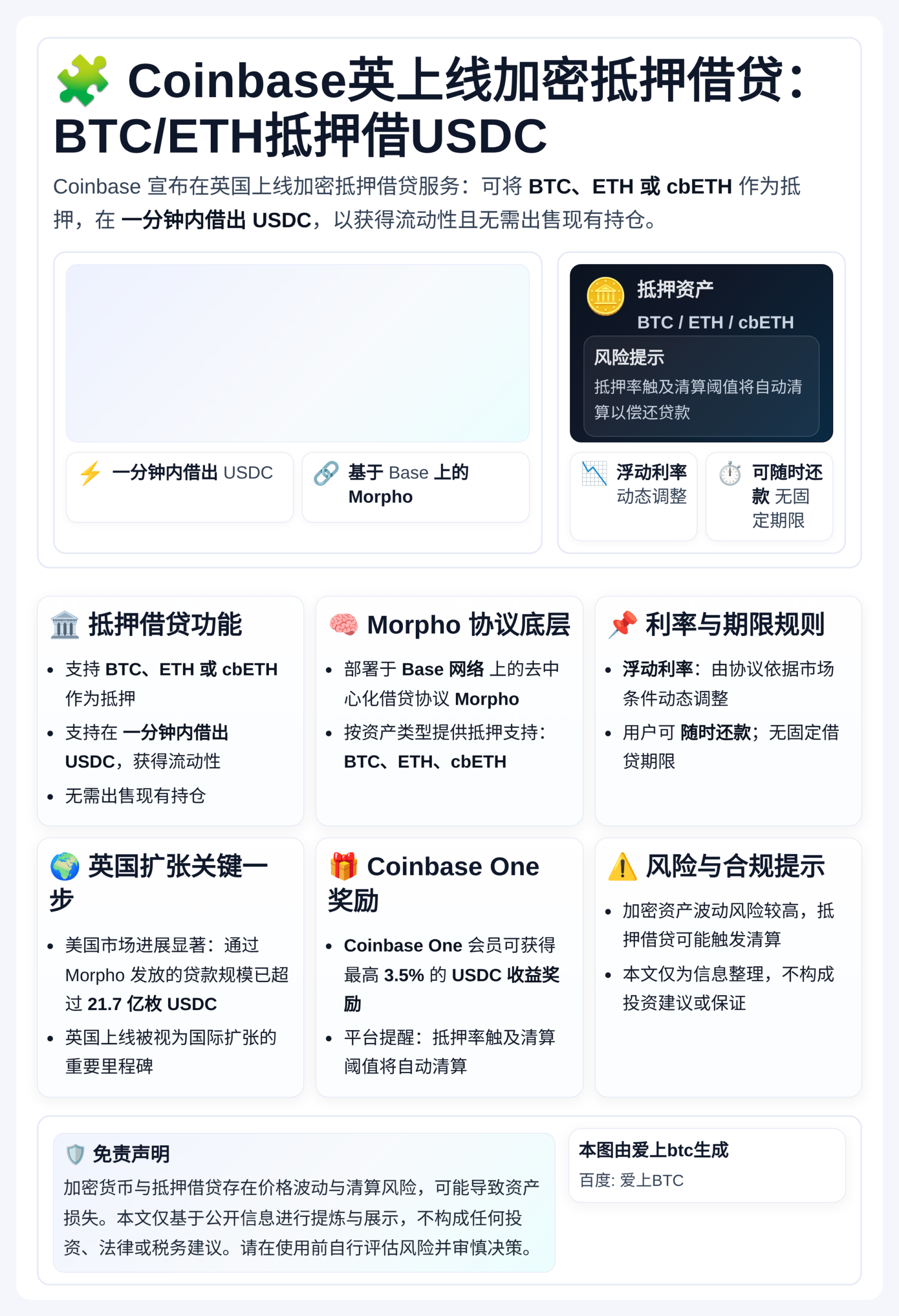 Coinbase英上线加密抵押借贷：BTC/ETH抵押借US