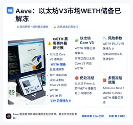Aave：以太坊V3市场WETH储备已解冻