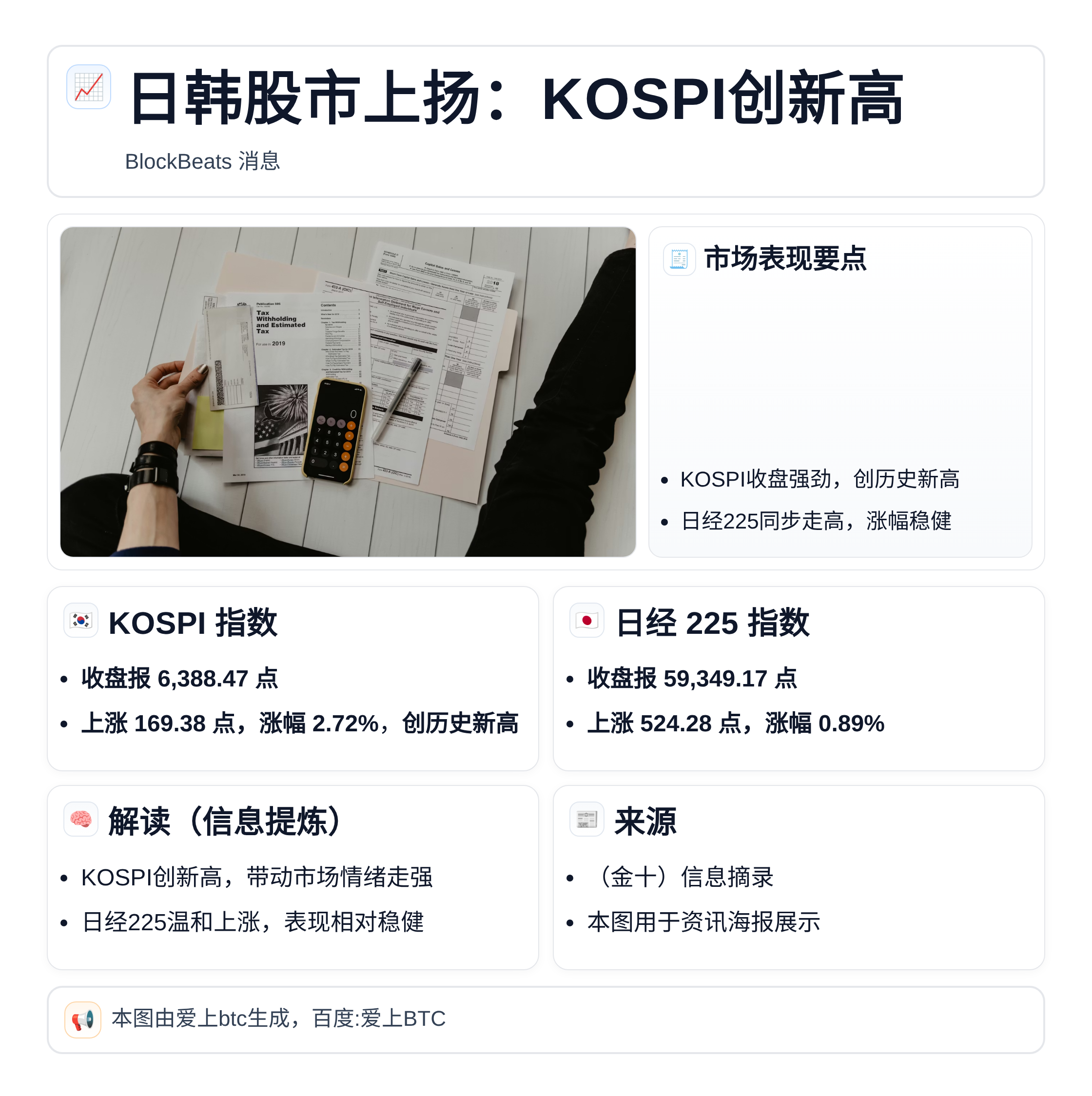 日韩股市上扬：KOSPI创新高