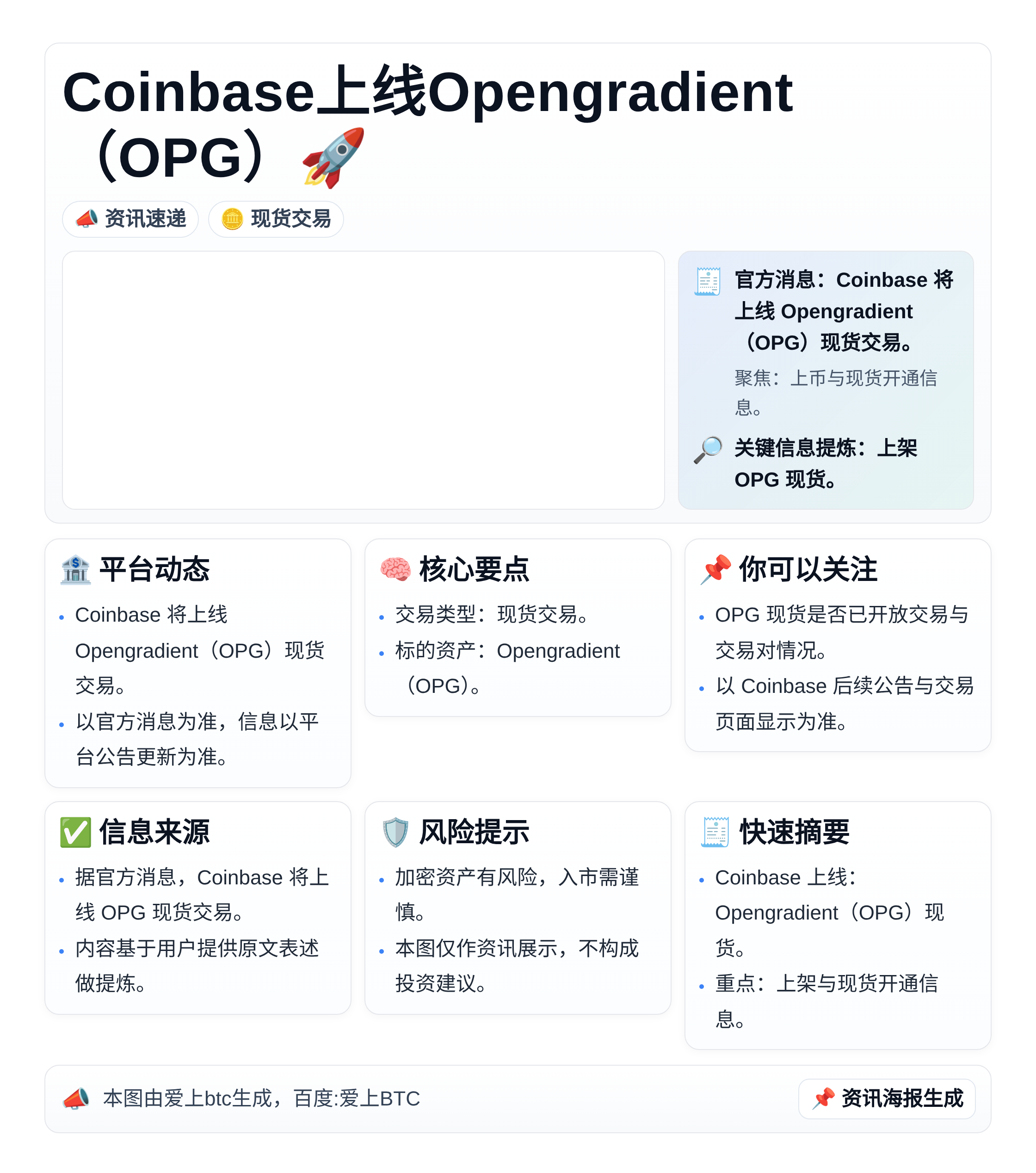 Coinbase上线Opengradient（OPG）