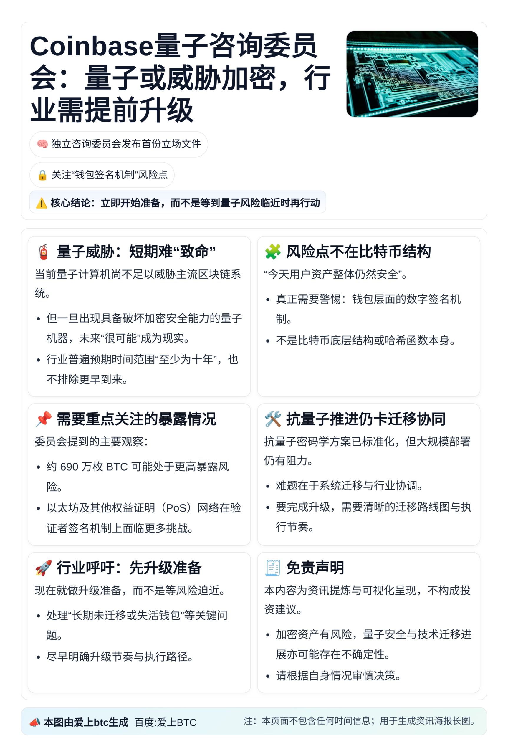 Coinbase量子咨询委员会：量子或威胁加密，行业需提前升