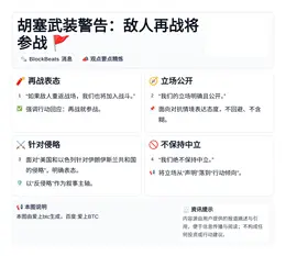 胡塞武装警告：敌人再战将参战