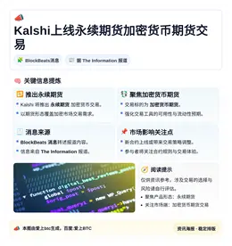 Kalshi上线永续期货加密货币期货交易