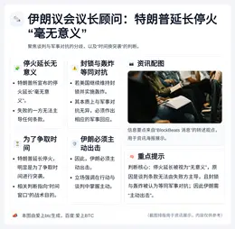 伊朗议会议长顾问：特朗普延长停火无意义