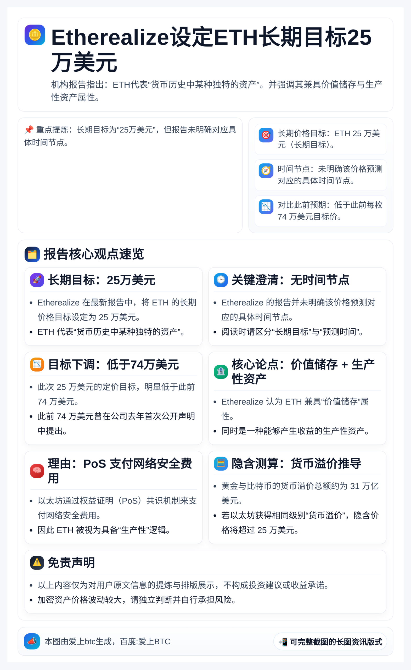 Etherealize设定ETH长期目标25万美元