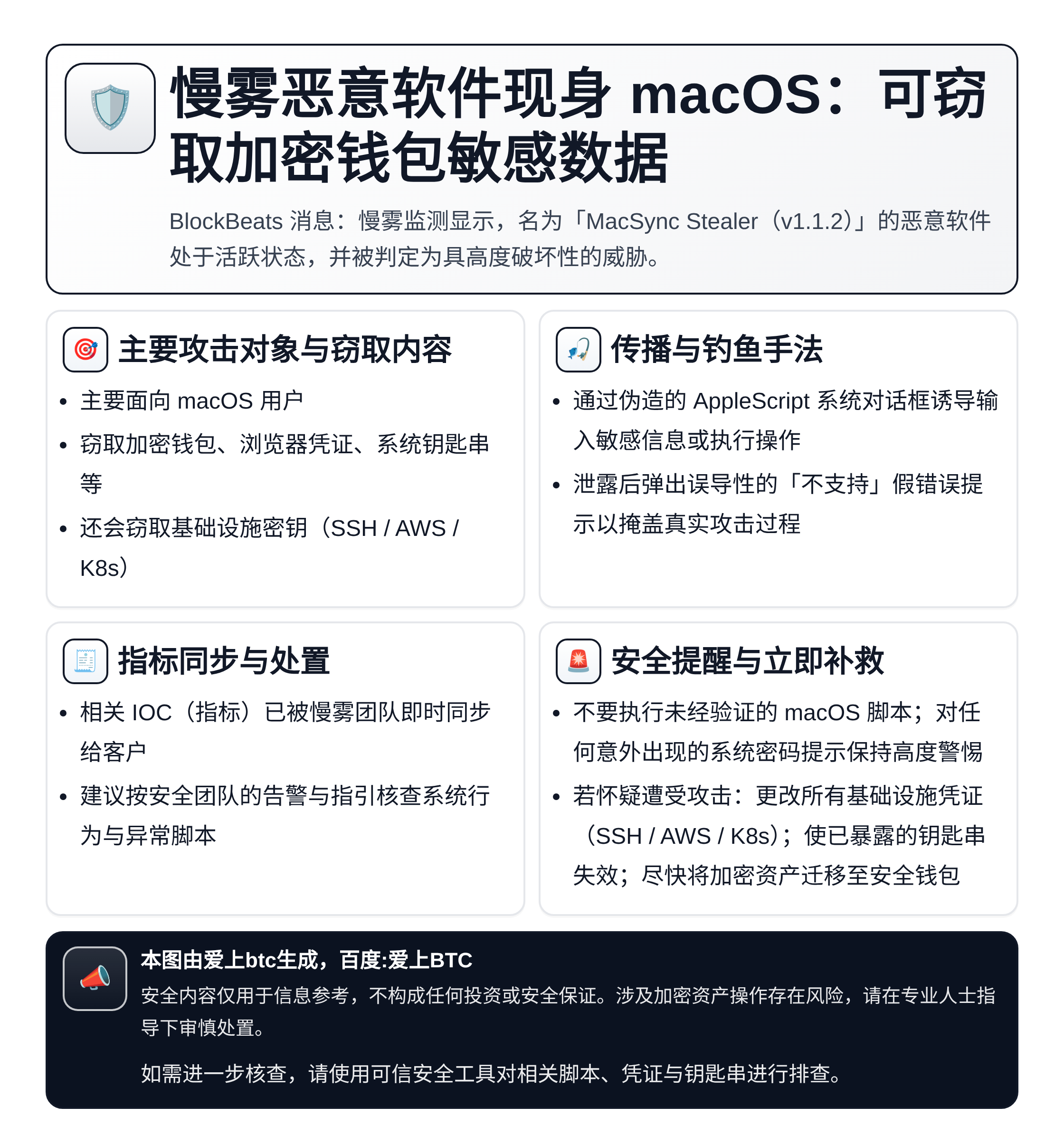 慢雾恶意软件现身macOS：可窃取加密钱包敏感数据