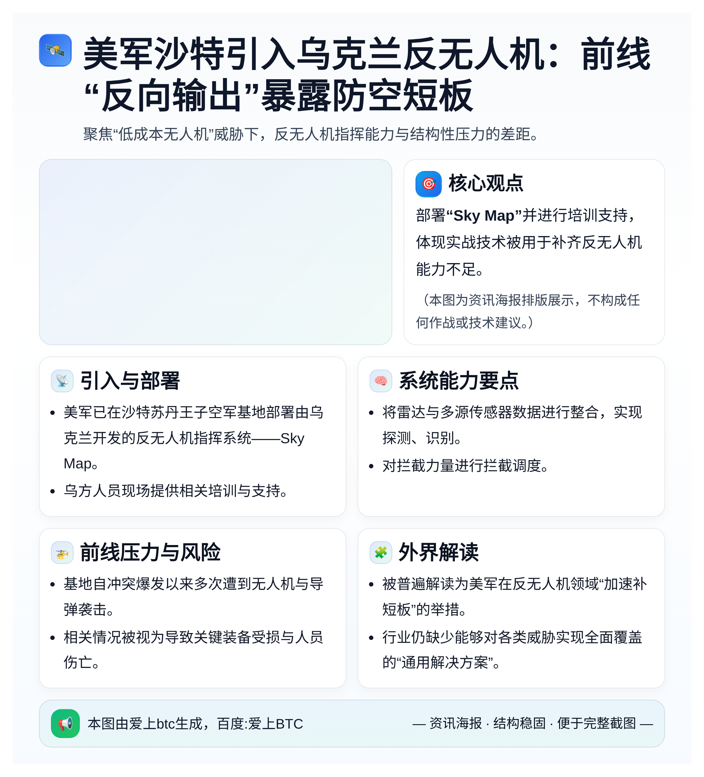 美军沙特引入乌克兰反无人机：前线“反向输出”暴露防空短板