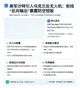 美军沙特引入乌克兰反无人机：前线“反向输出”暴露防空短板