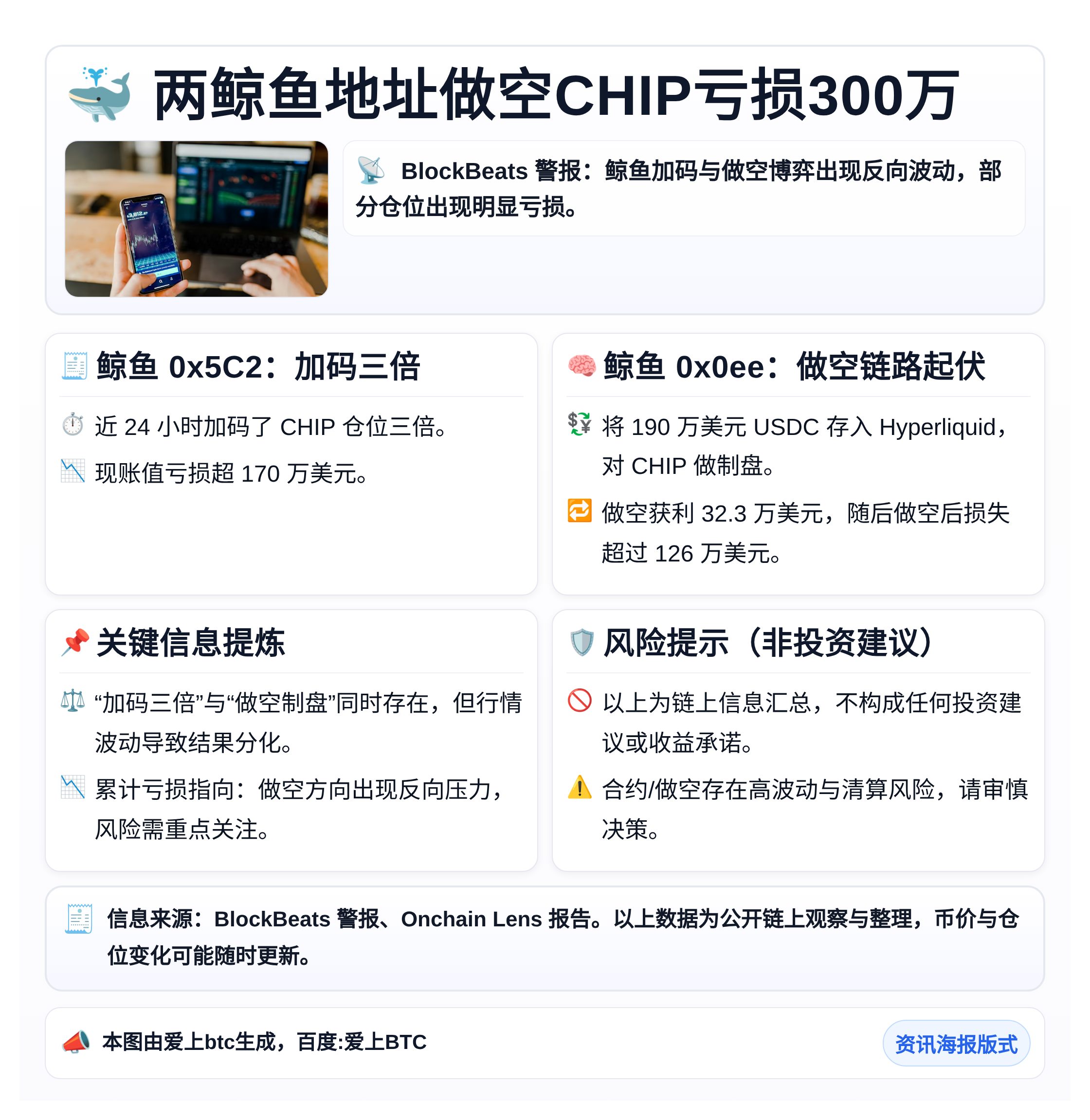 两鲸鱼地址做空CHIP亏损300万