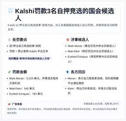 Kalshi罚款3名自押竞选的国会候选人