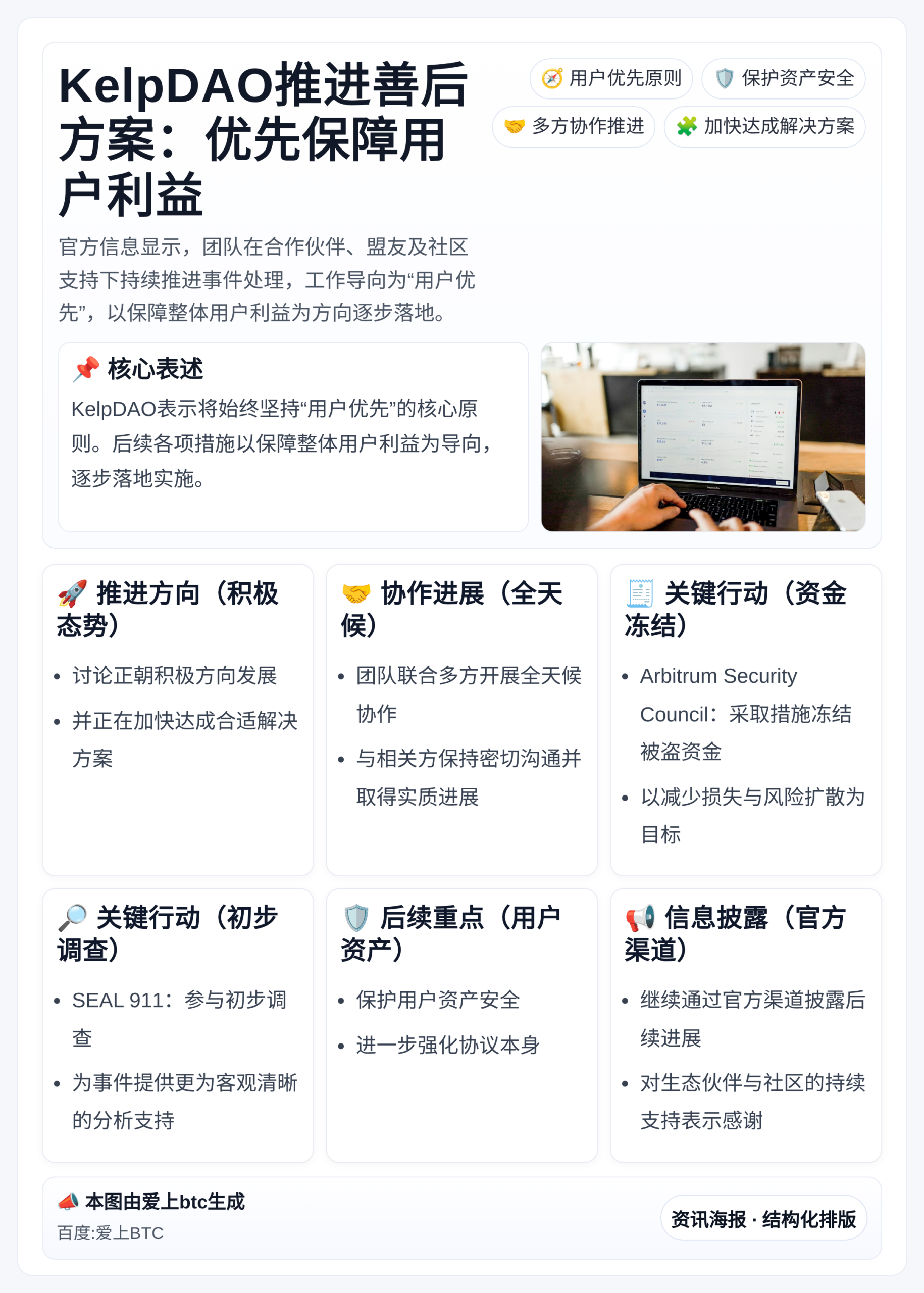 KelpDAO推进善后方案：优先保障用户利益