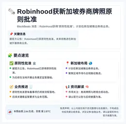 Robinhood获新加坡券商牌照原则批准