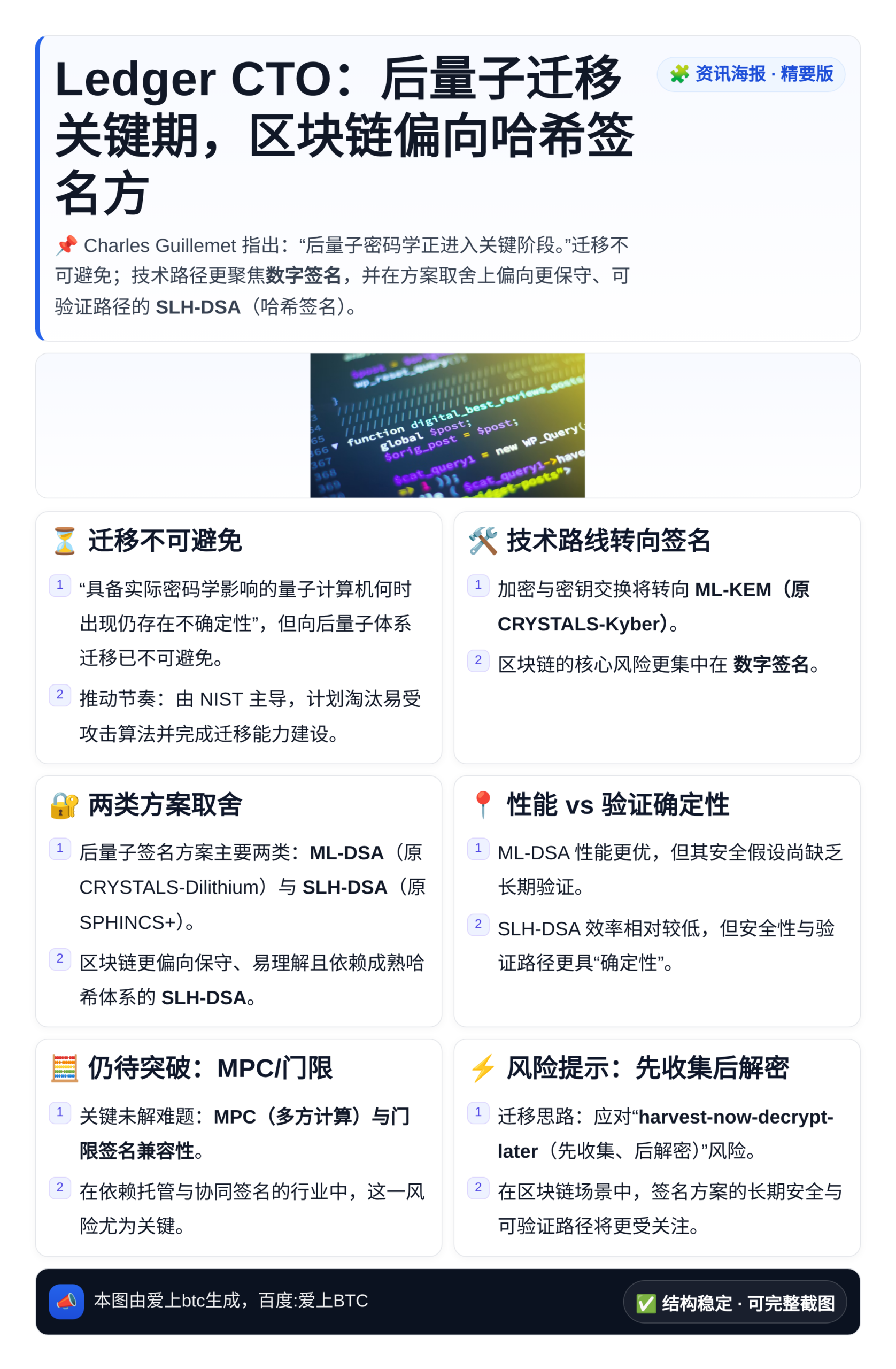 Ledger CTO：后量子迁移关键期，区块链偏向哈希签名方