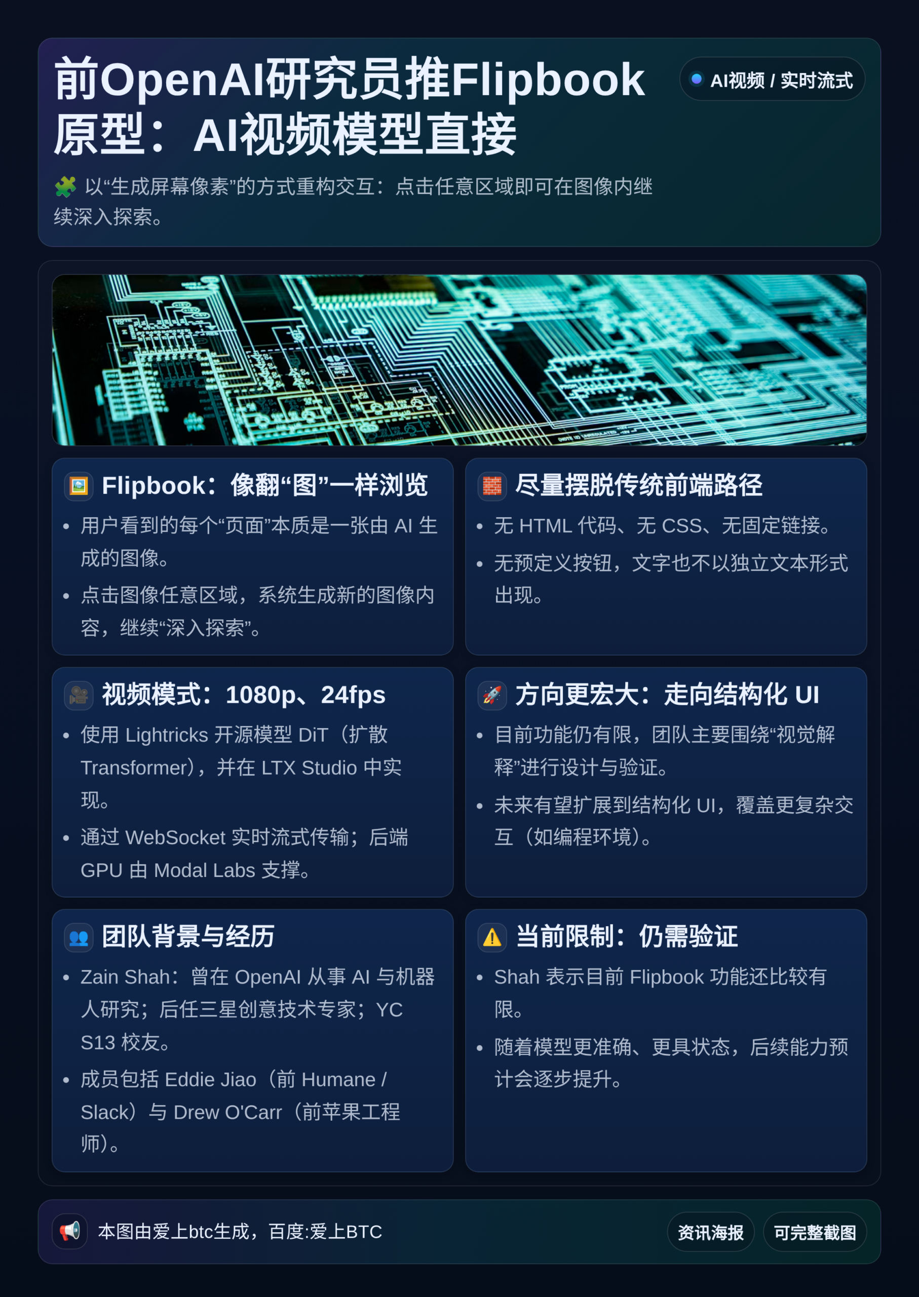前OpenAI研究员推Flipbook原型：AI视频模型直接