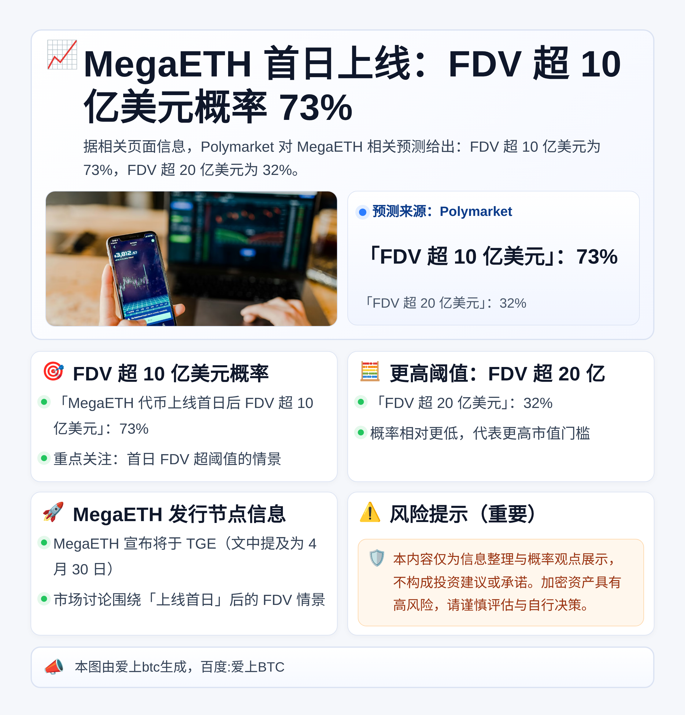MegaETH首日上线：FDV超10亿美元概率73%