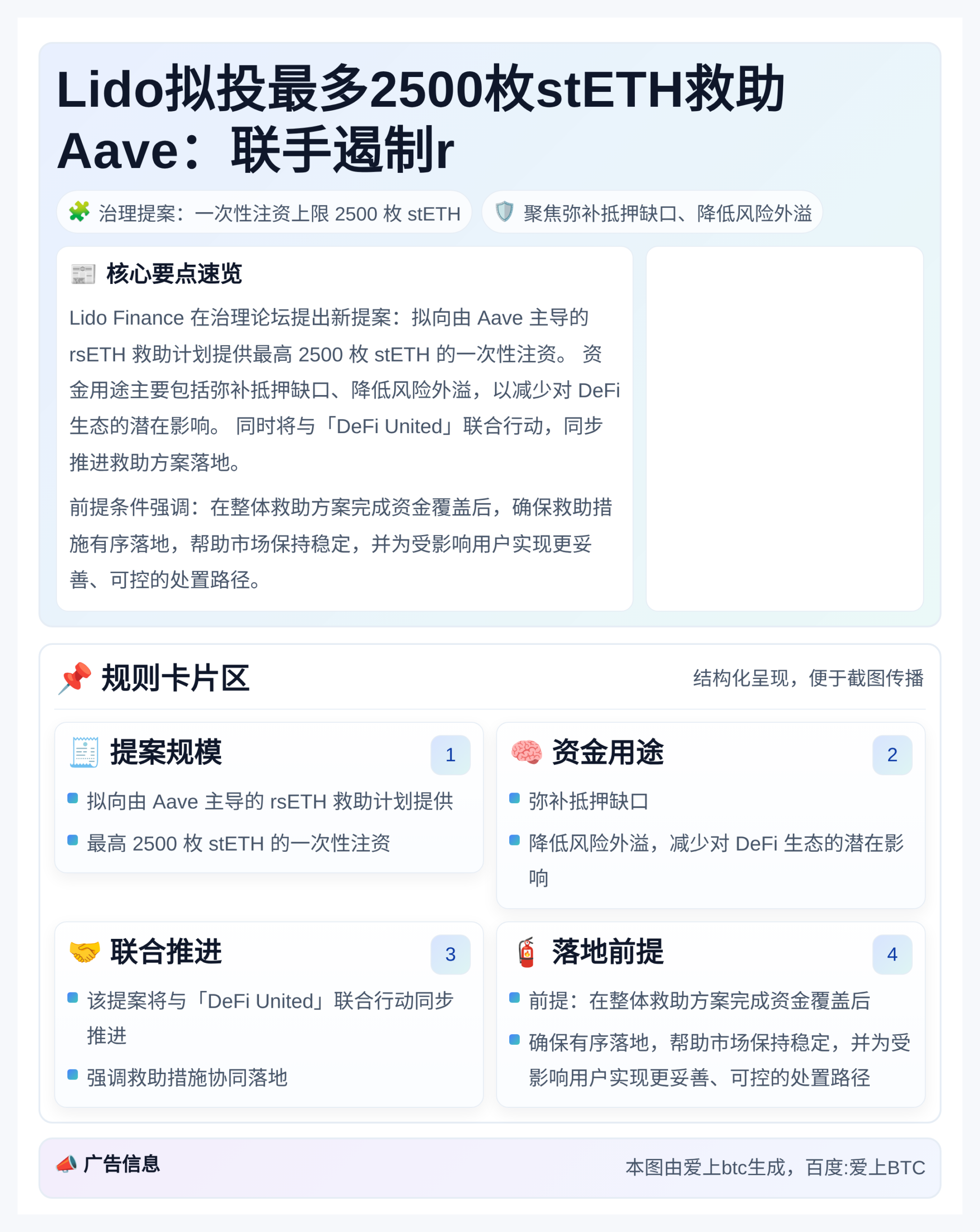 Lido拟投最多2500枚stETH救助Aave：联手遏制r