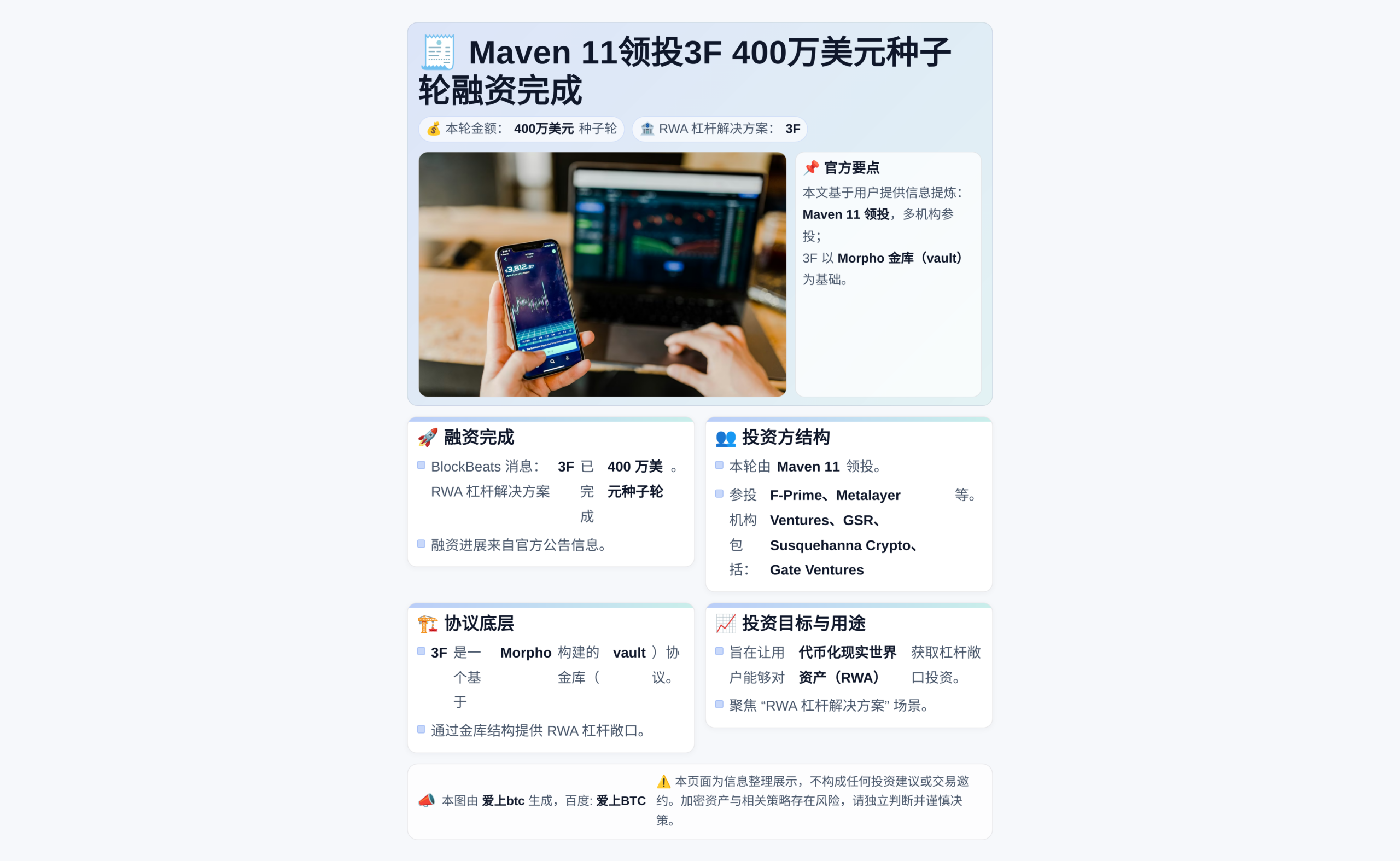 Maven 11领投3F 400万美元种子轮融资完成