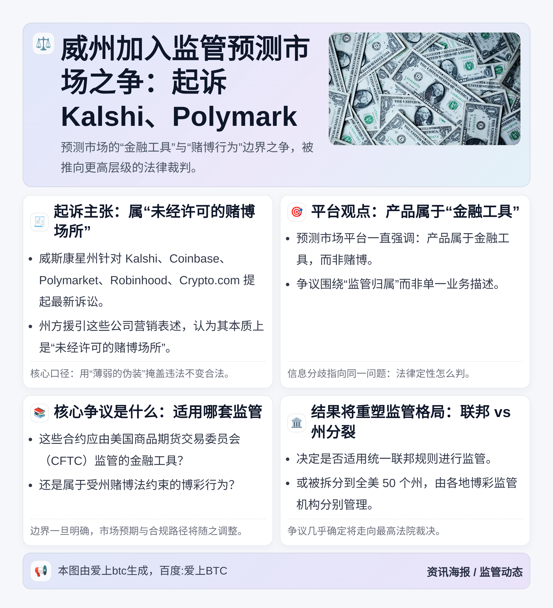 威州加入监管预测市场之争：起诉Kalshi、Polymark