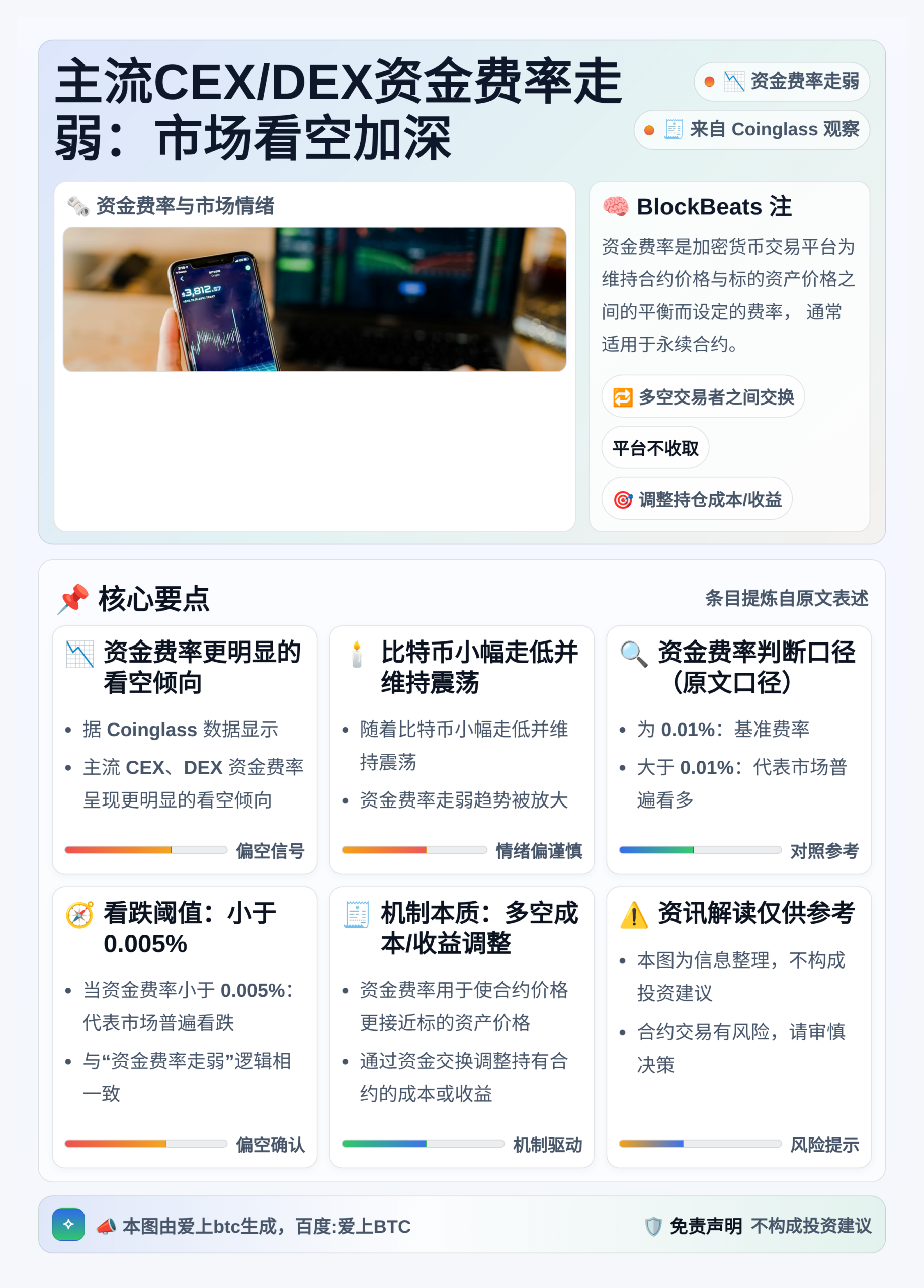 主流CEX/DEX资金费率走弱：市场看空加深
