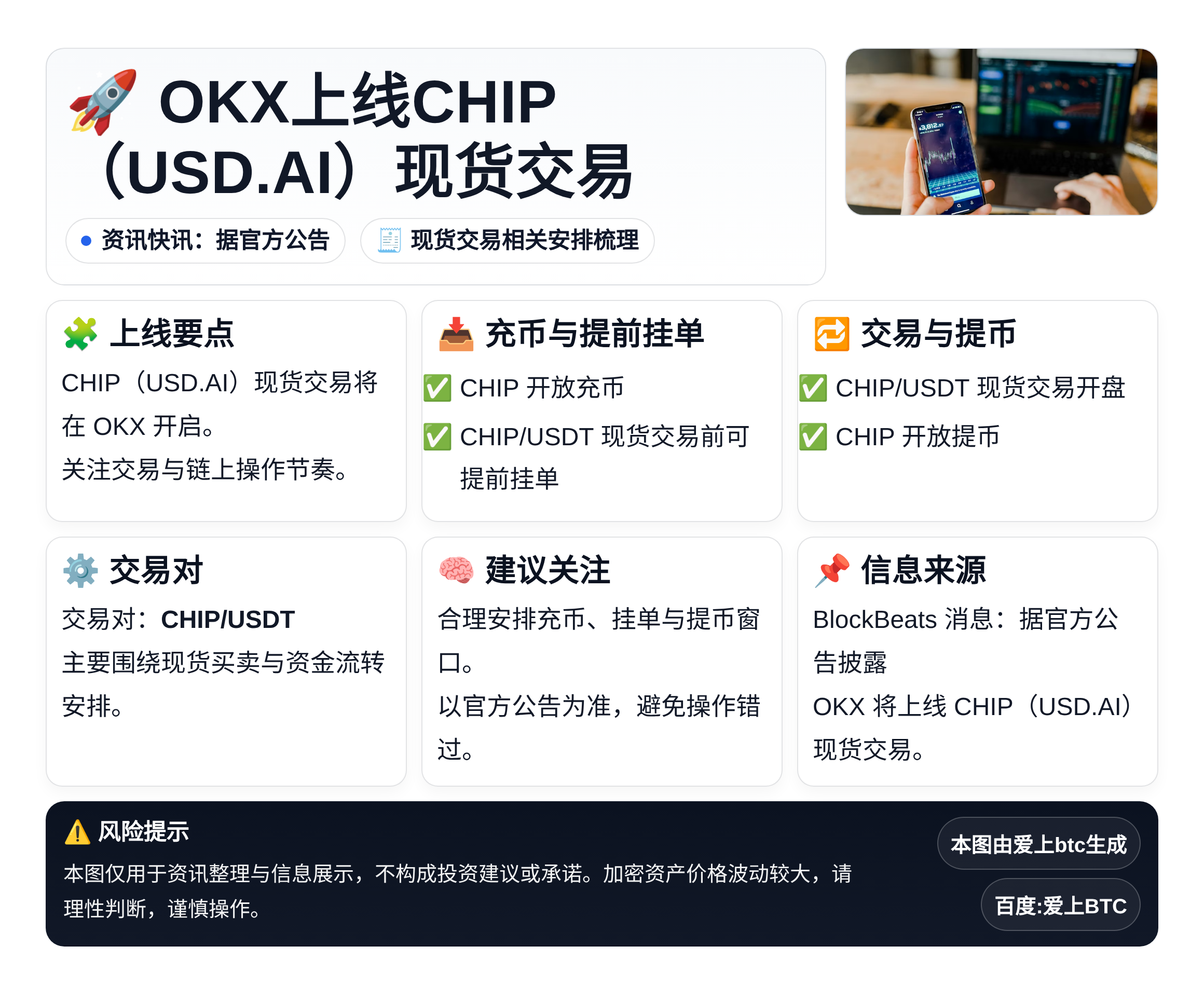OKX上线CHIP(USD.AI)现货交易