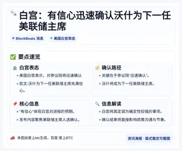 白宫：有信心迅速确认沃什为下一任美联储主席