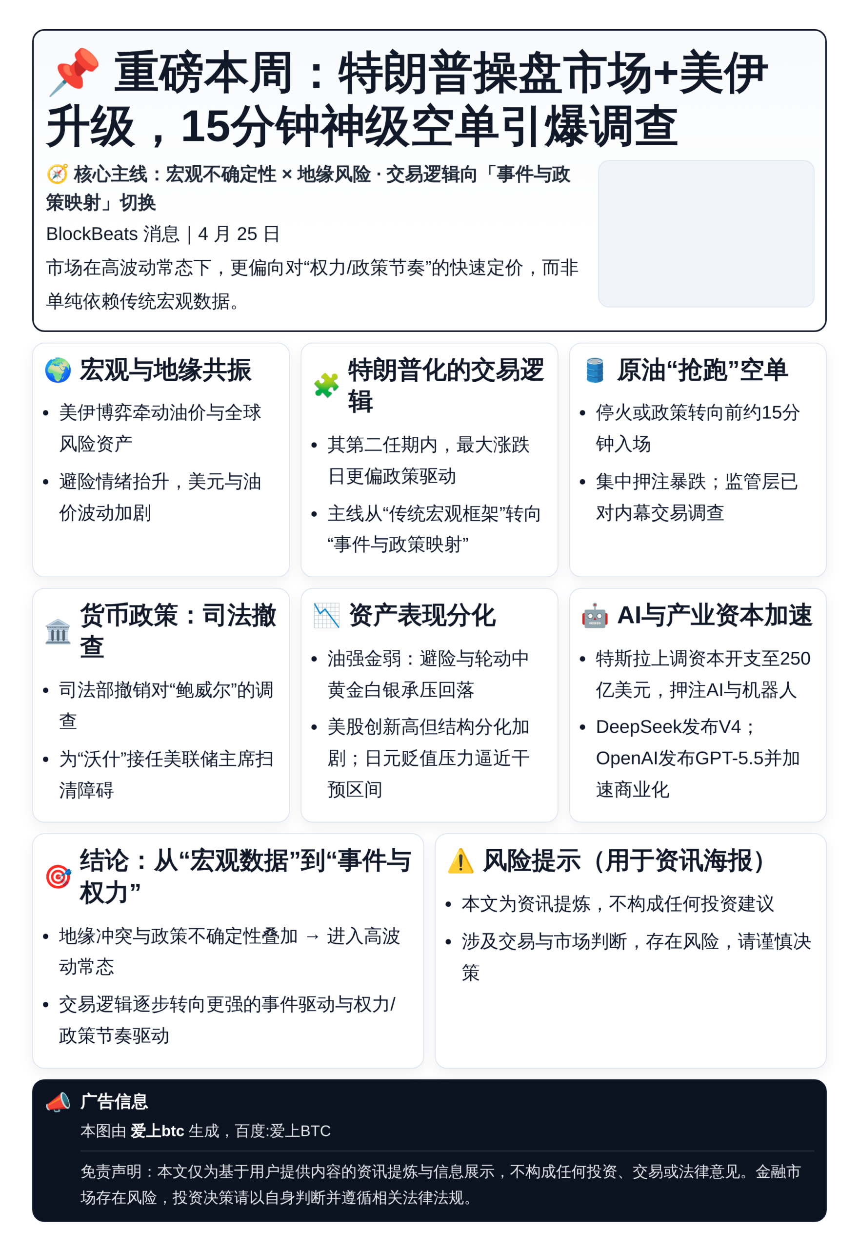 重磅本周：特朗普操盘市场+美伊升级，15分钟神级空单引爆调查