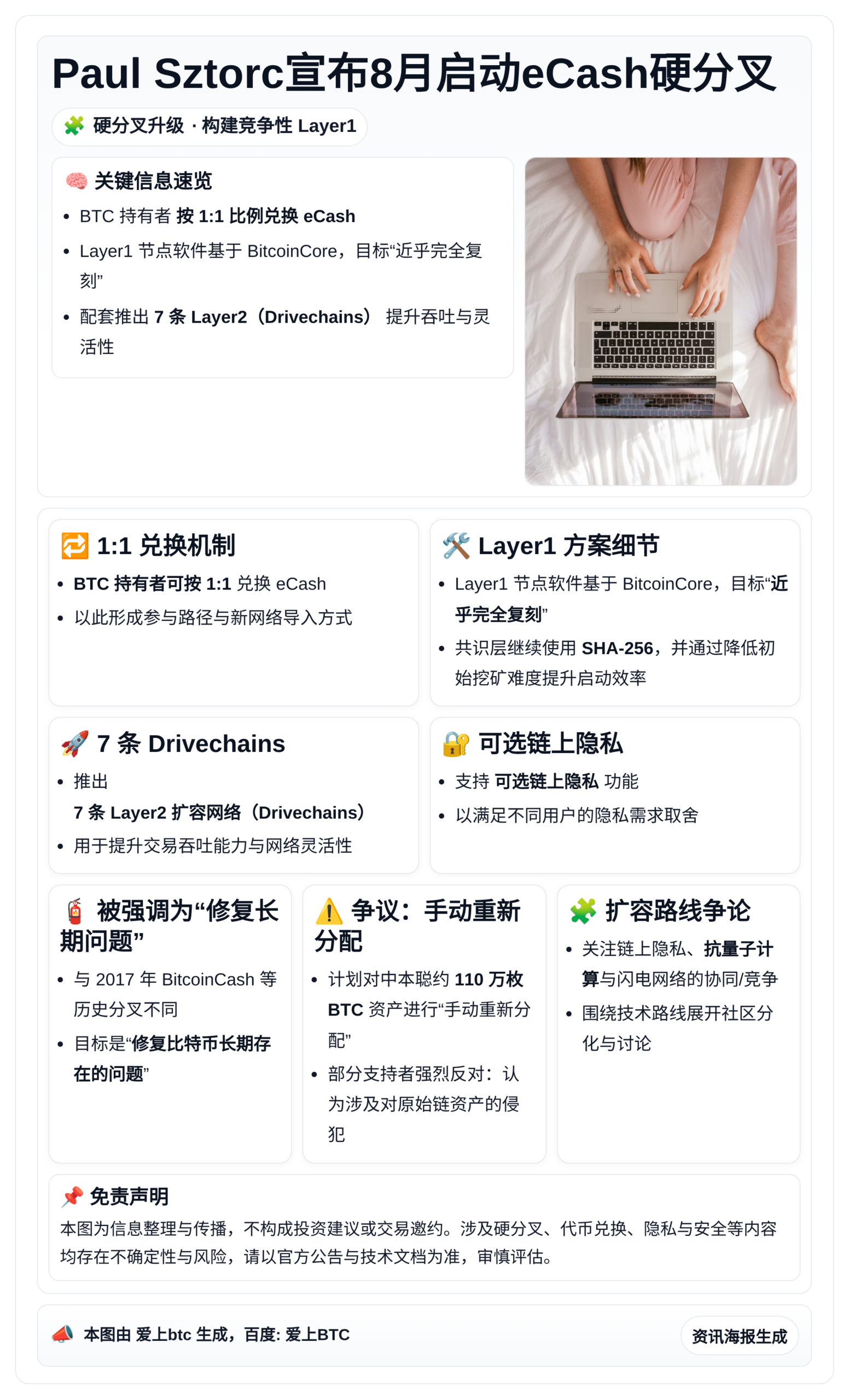 Paul Sztorc宣布8月启动eCash硬分叉