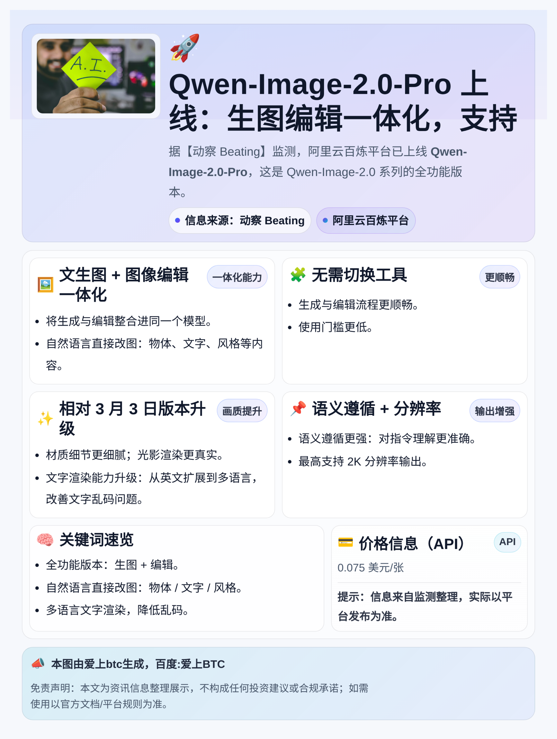 Qwen-Image-2.0-Pro上线：生图编辑一体，支持