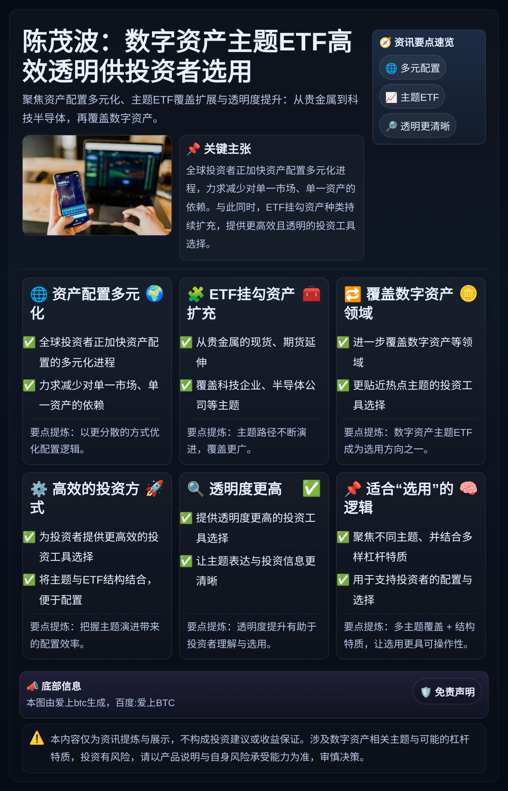 陈茂波：数字资产主题ETF高效透明供投资者选用
