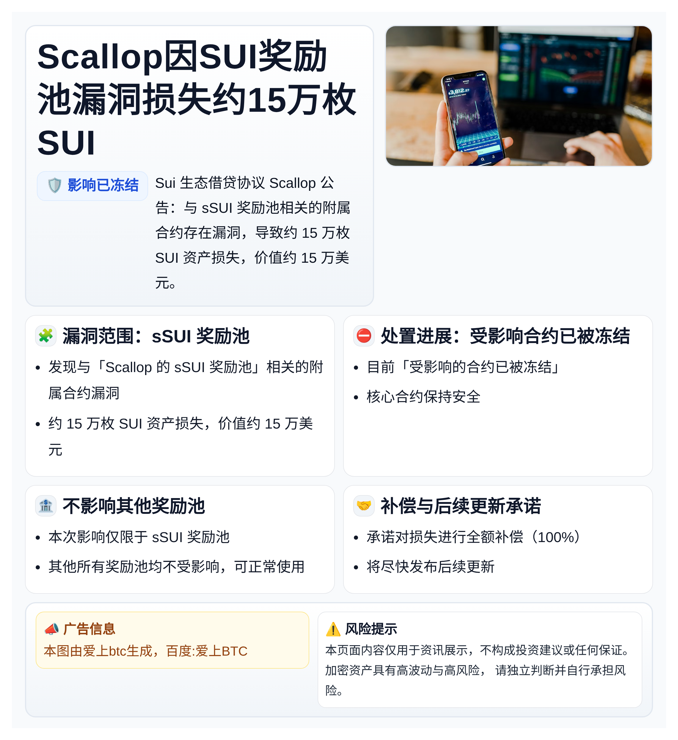 Scallop因SUI奖励池漏洞损失约15万枚SUI