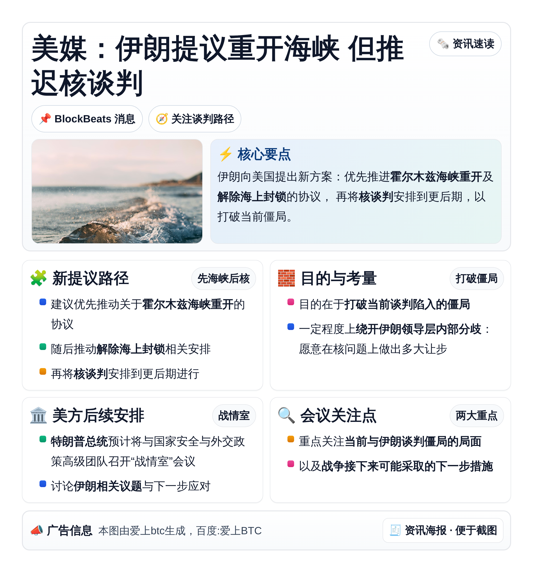 美媒：伊朗提议重开海峡 但推迟核谈判