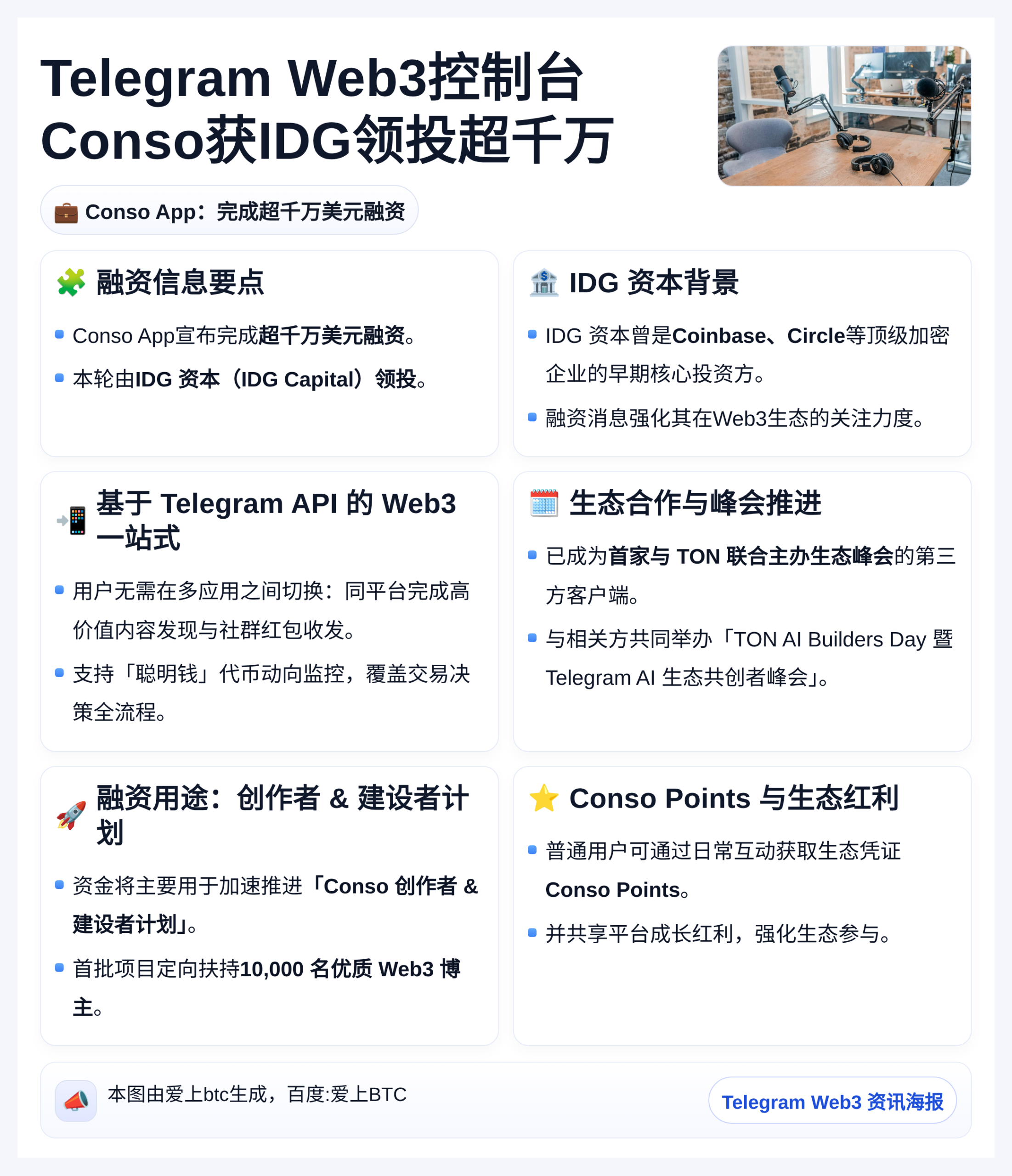 Telegram Web3控制台Conso获IDG领投超千万