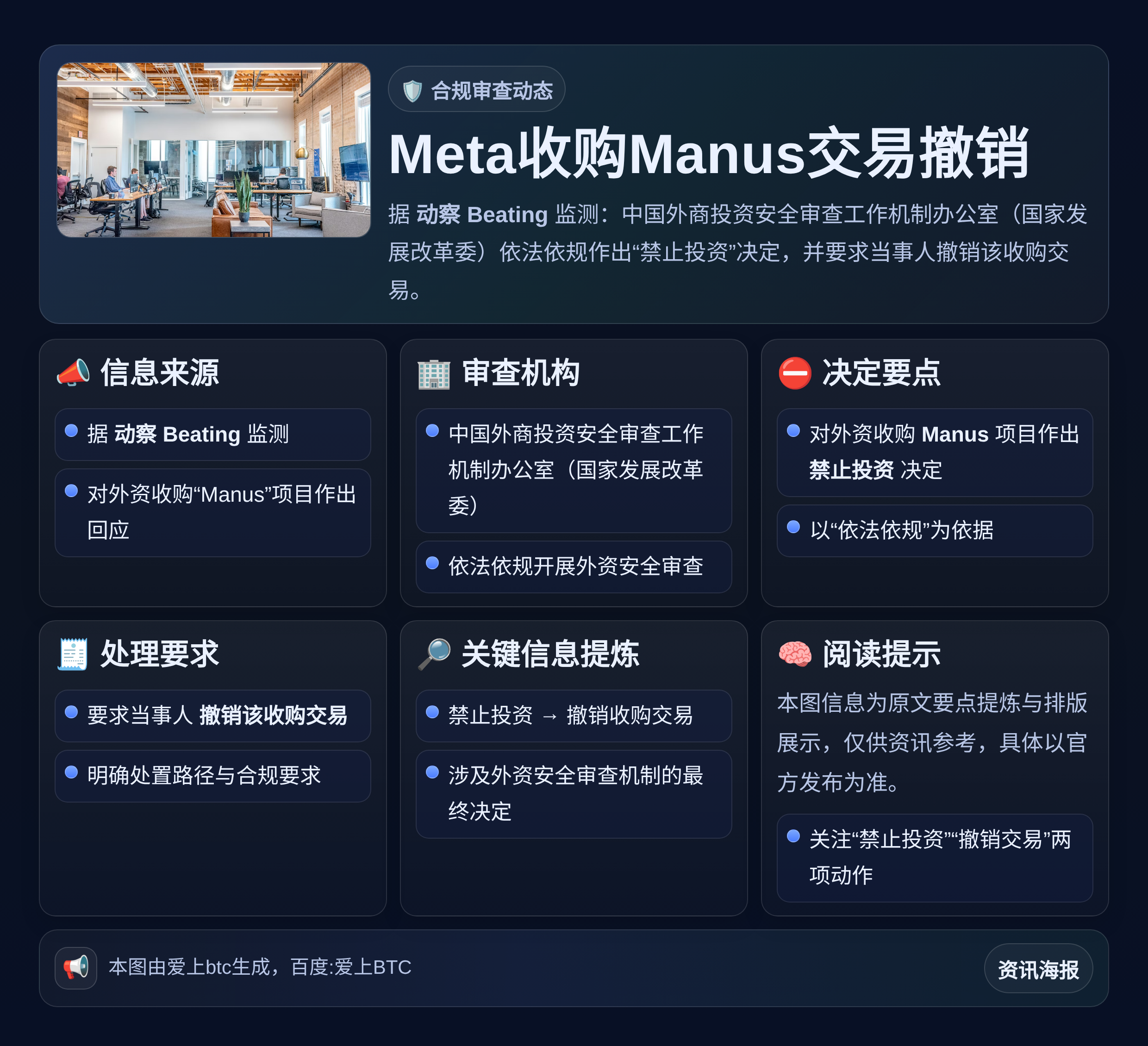 Meta收购Manus交易撤销