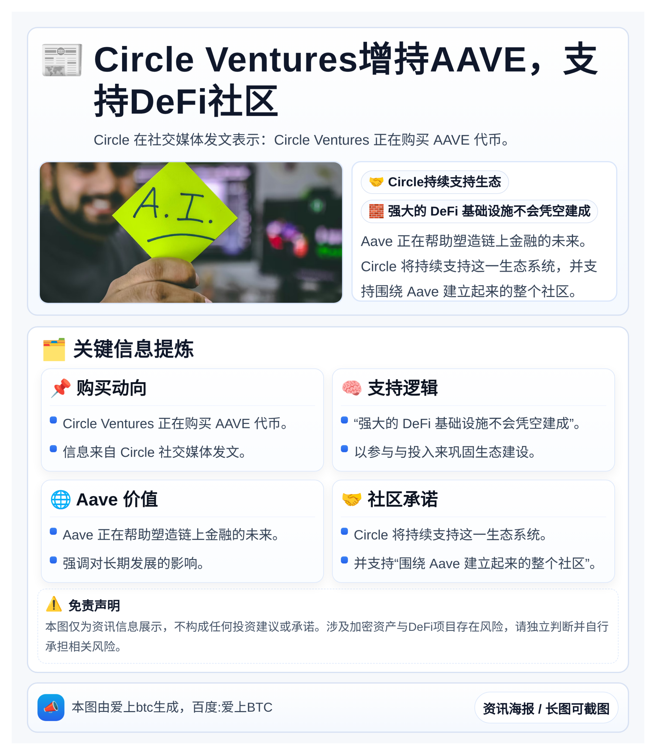 Circle Ventures增持AAVE 支持DeFi社区