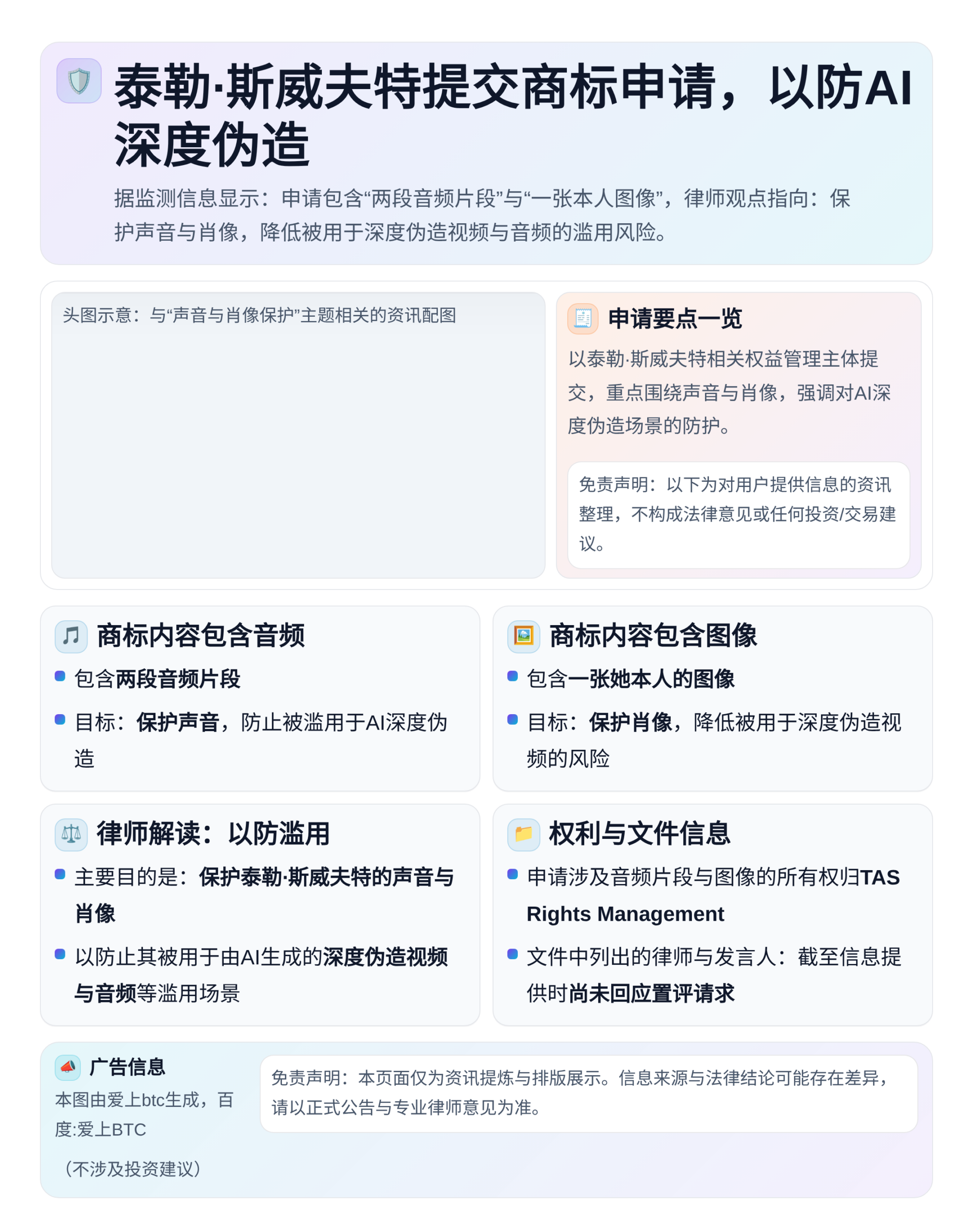 泰勒·斯威夫特提交商标申请 以防AI深度伪造