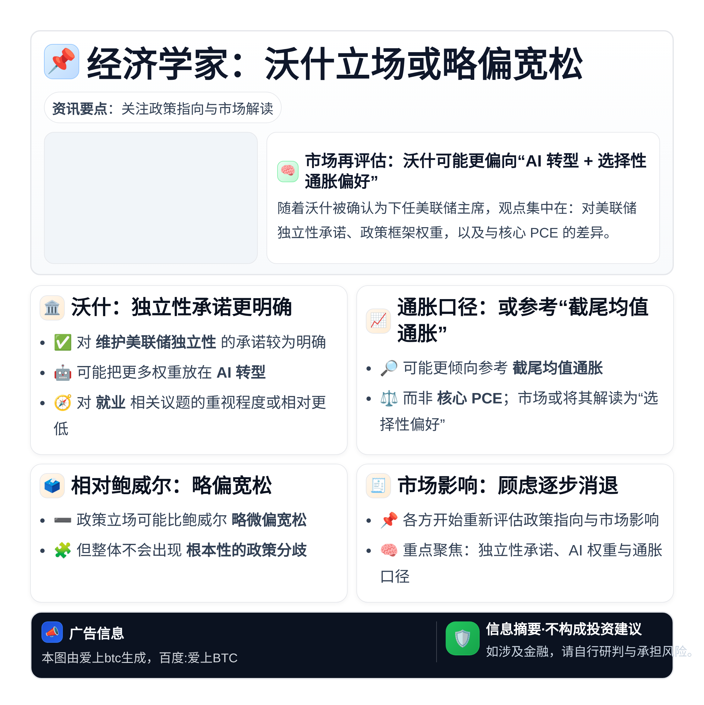 经济学家：沃什立场或略偏宽松