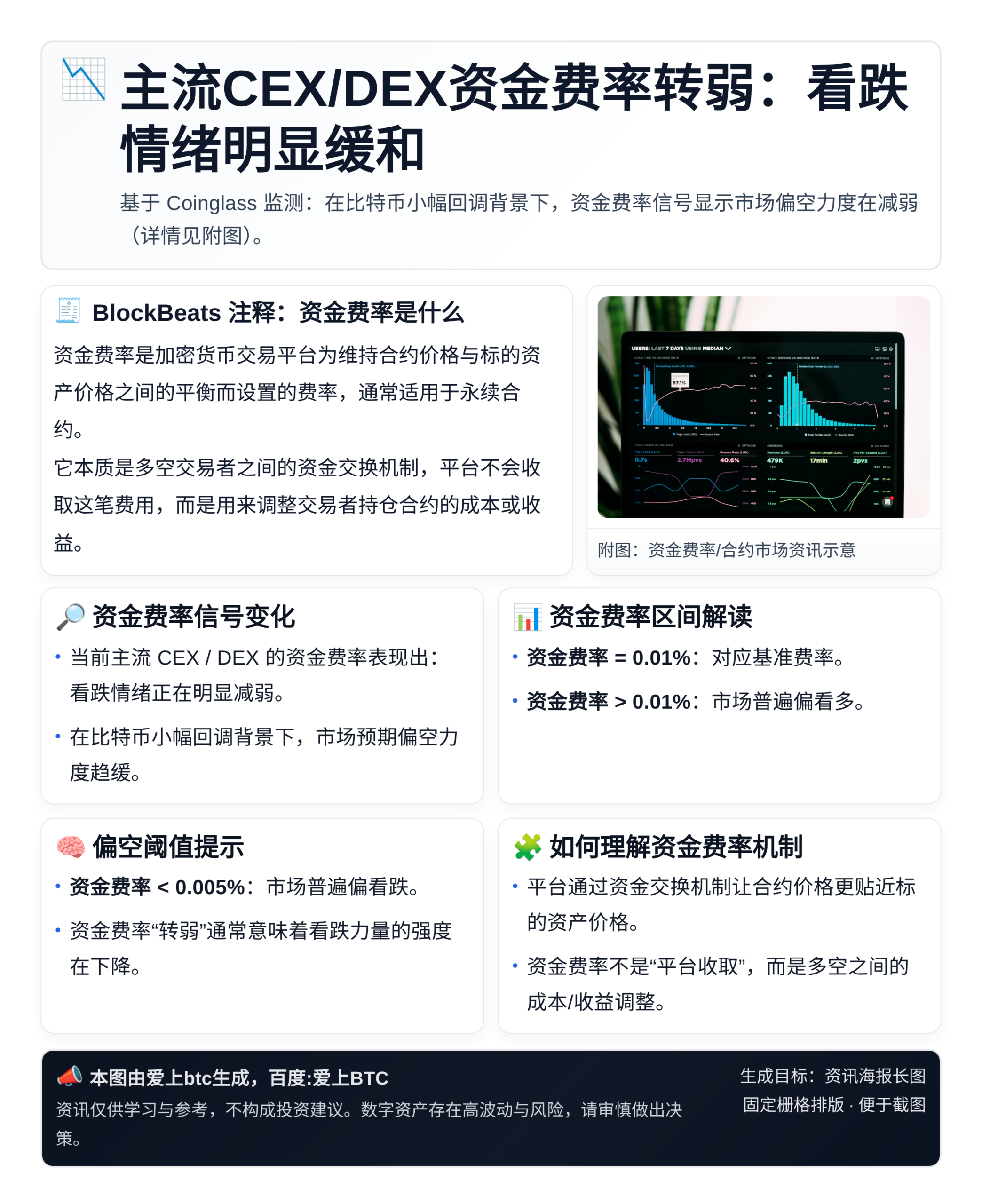 主流CEX/DEX资金费率转弱：看跌情绪明显缓和
