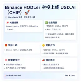 Binance HODLer空投上线USD.AI（CHIP）