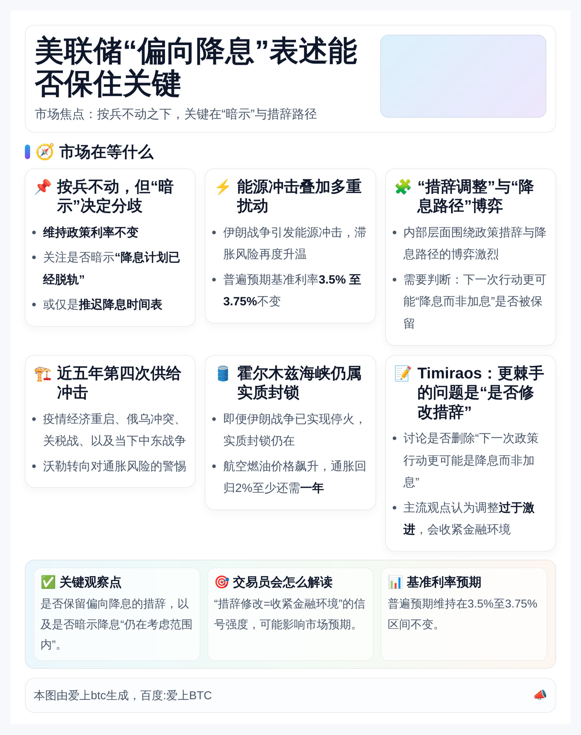 美联储“偏向降息”表述能否保住关键