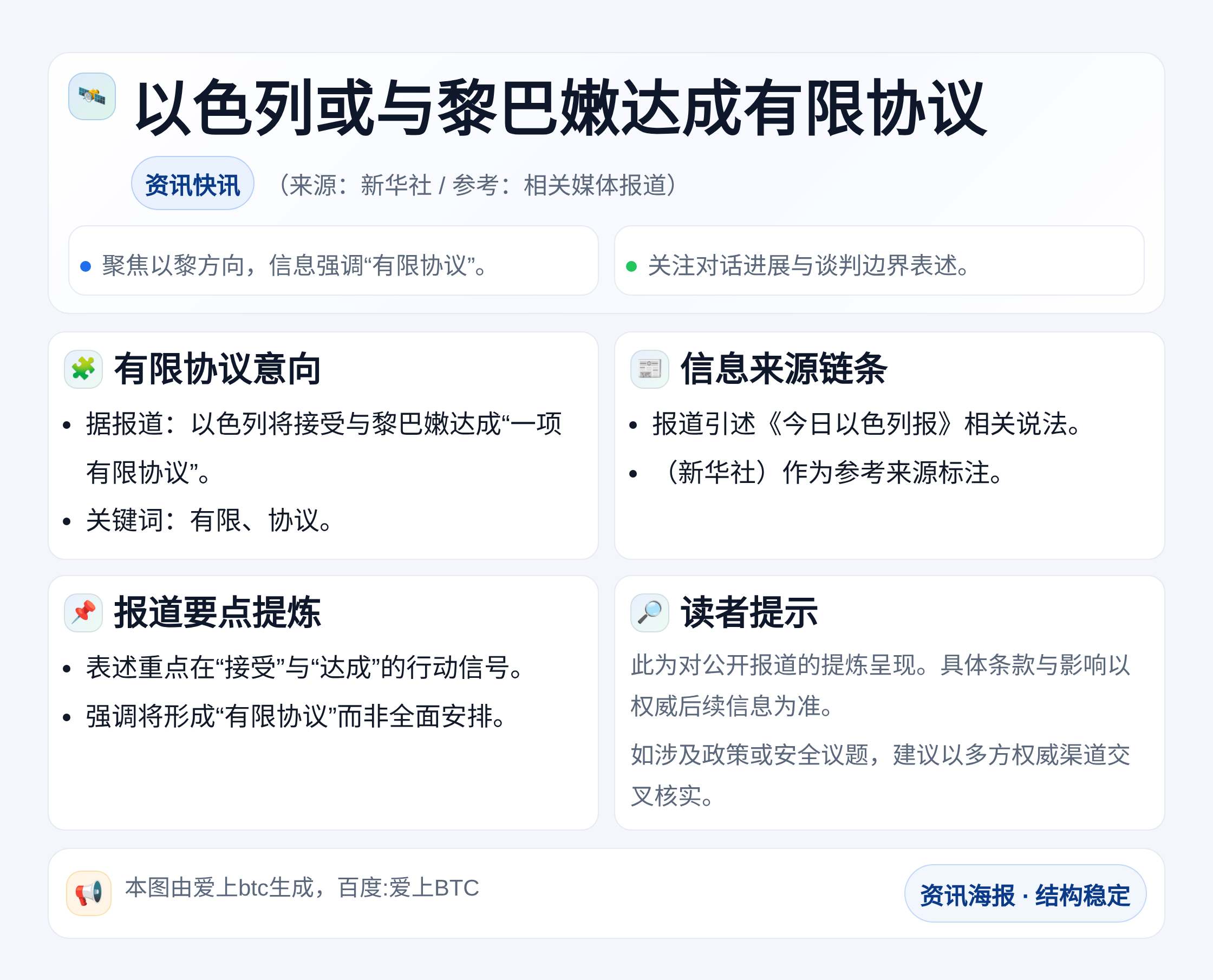 以色列或与黎巴嫩达成有限协议