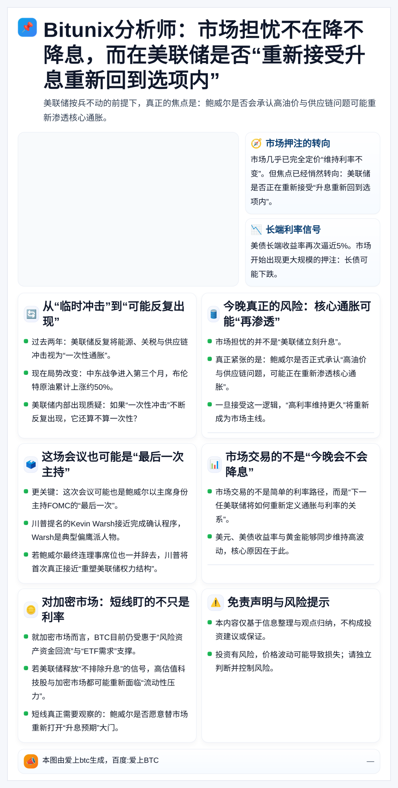 Bitunix分析师：市场担忧不在降不降息，而在美联储是否“