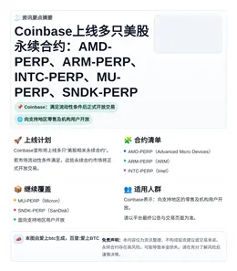 Coinbase上线多只美股永续合约：AMD-PERP、IN