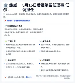 鲍威尔：5月15日后继续留任理事 低调担任
